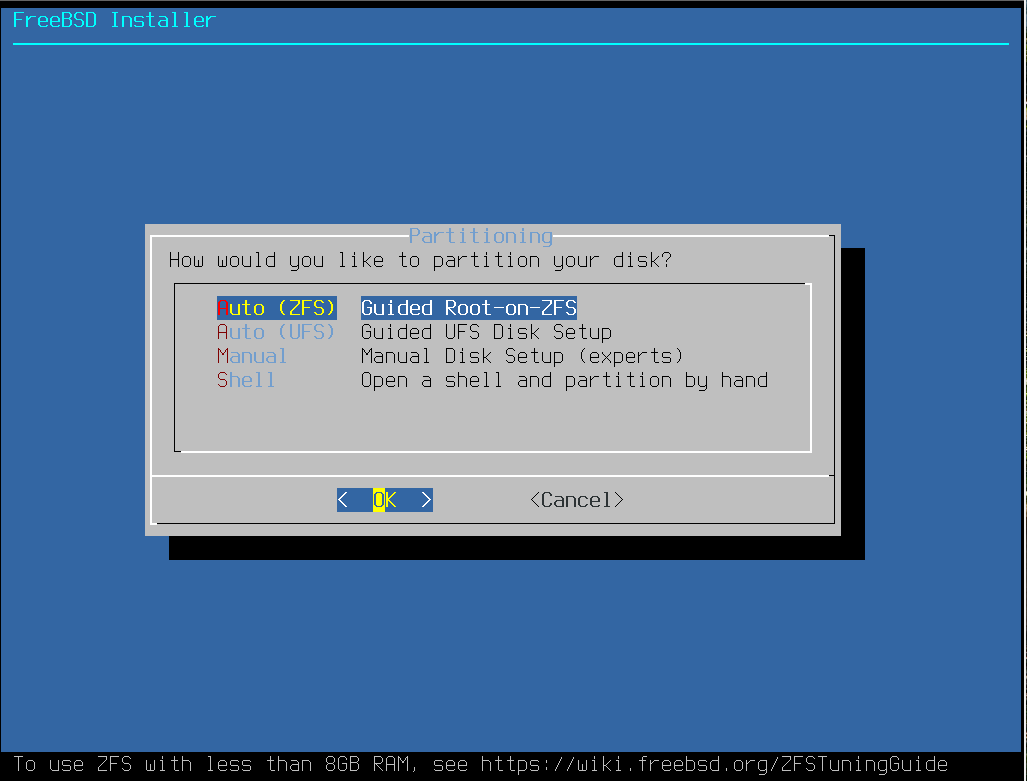 FreeBSD 安装界面
