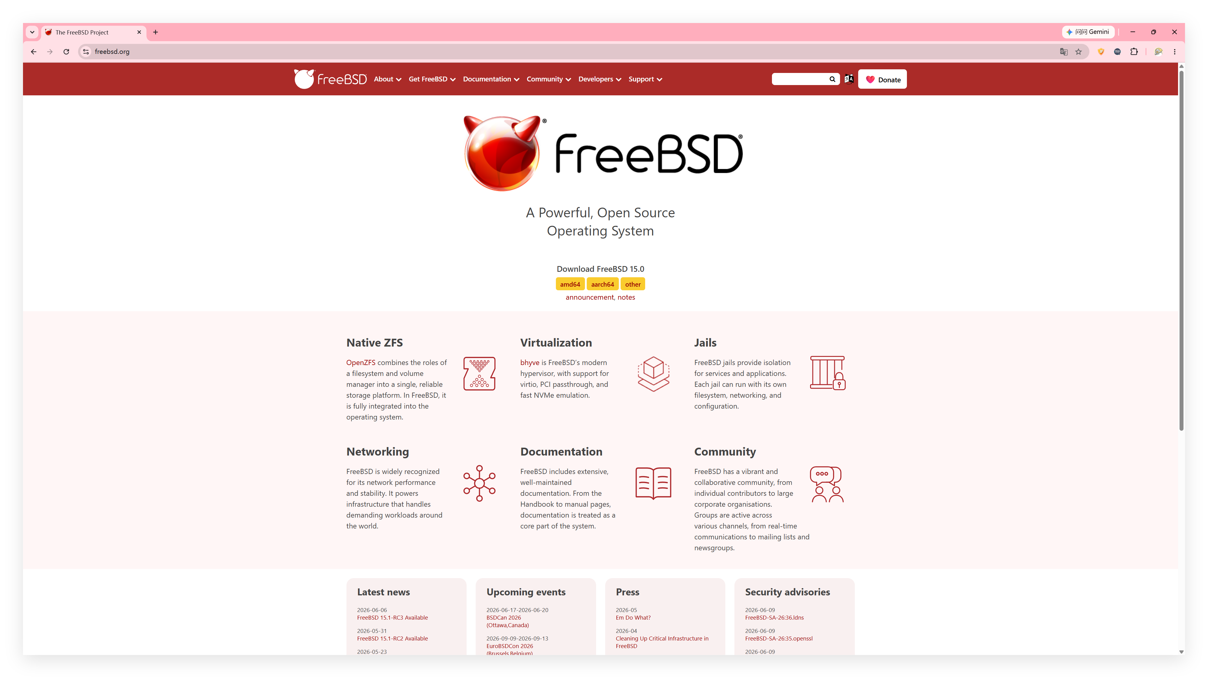 FreeBSD 项目官网