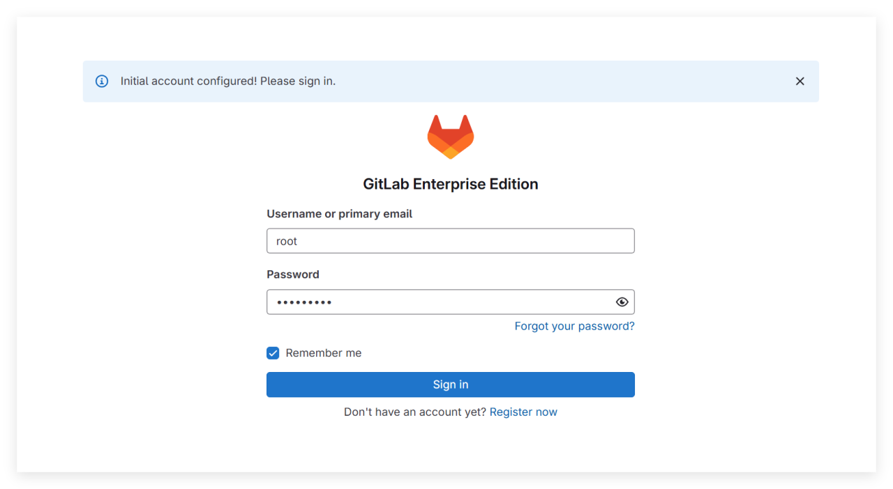 登录 GitLab