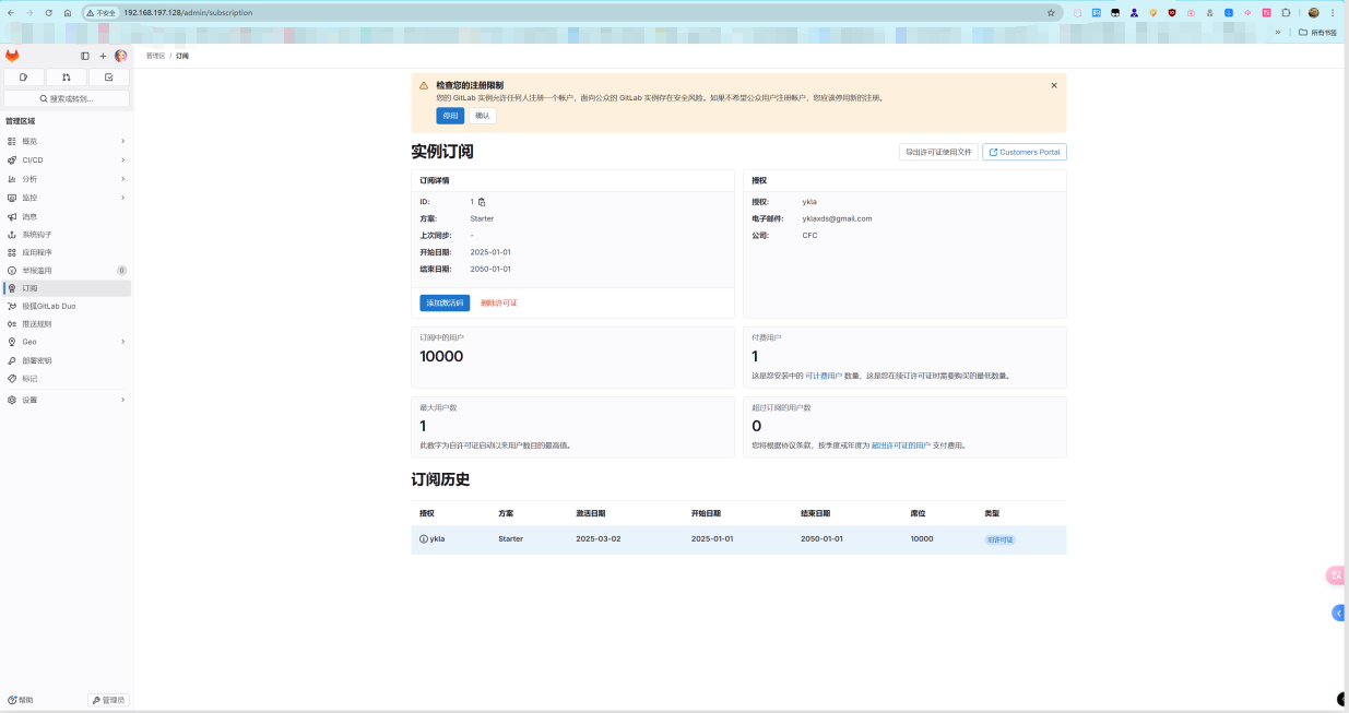 激活 GitLab