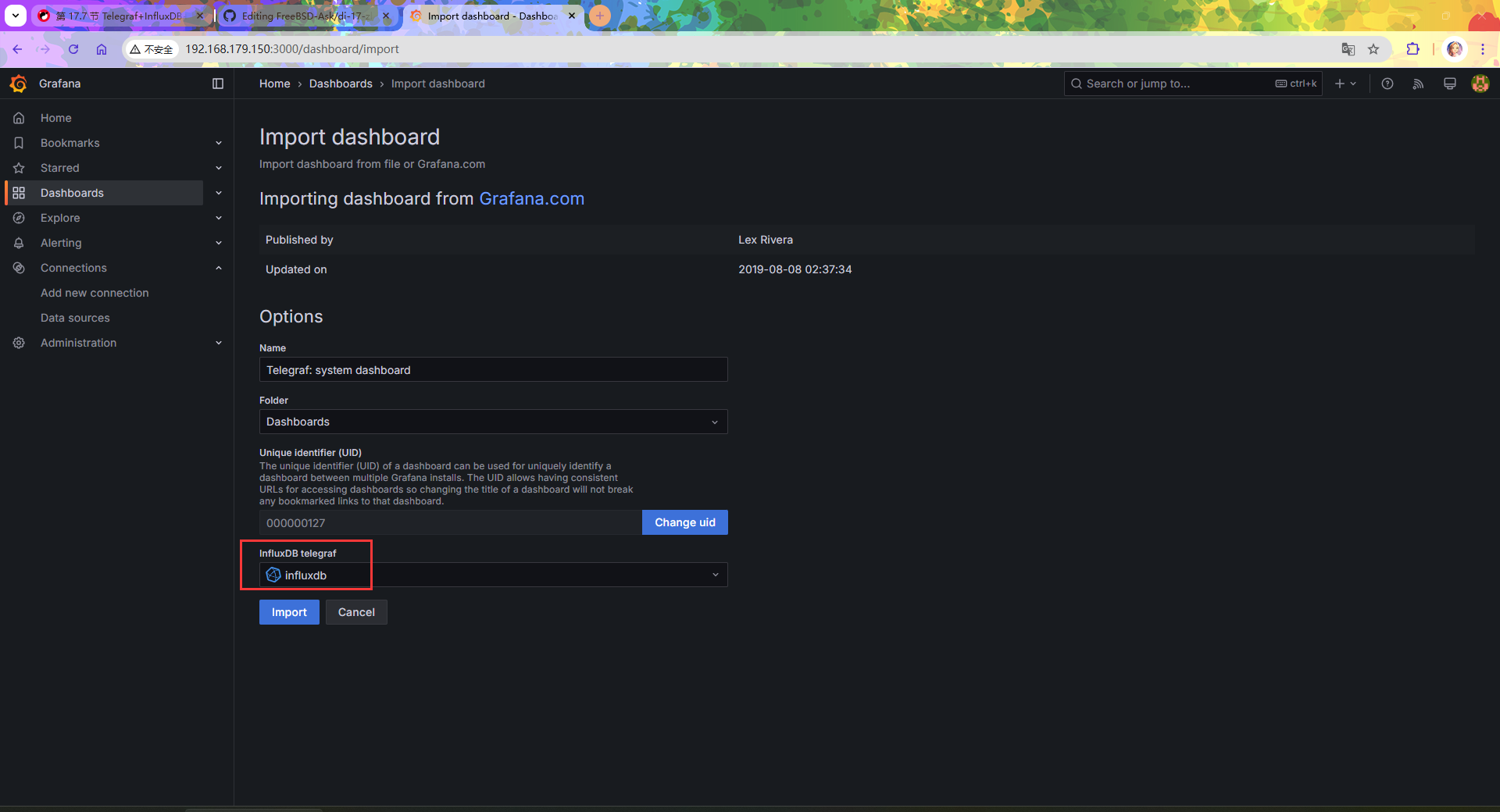 Grafana 选择数据库