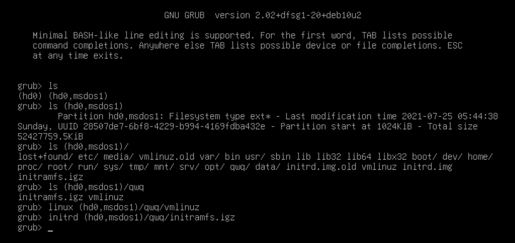 GRUB 命令行界面