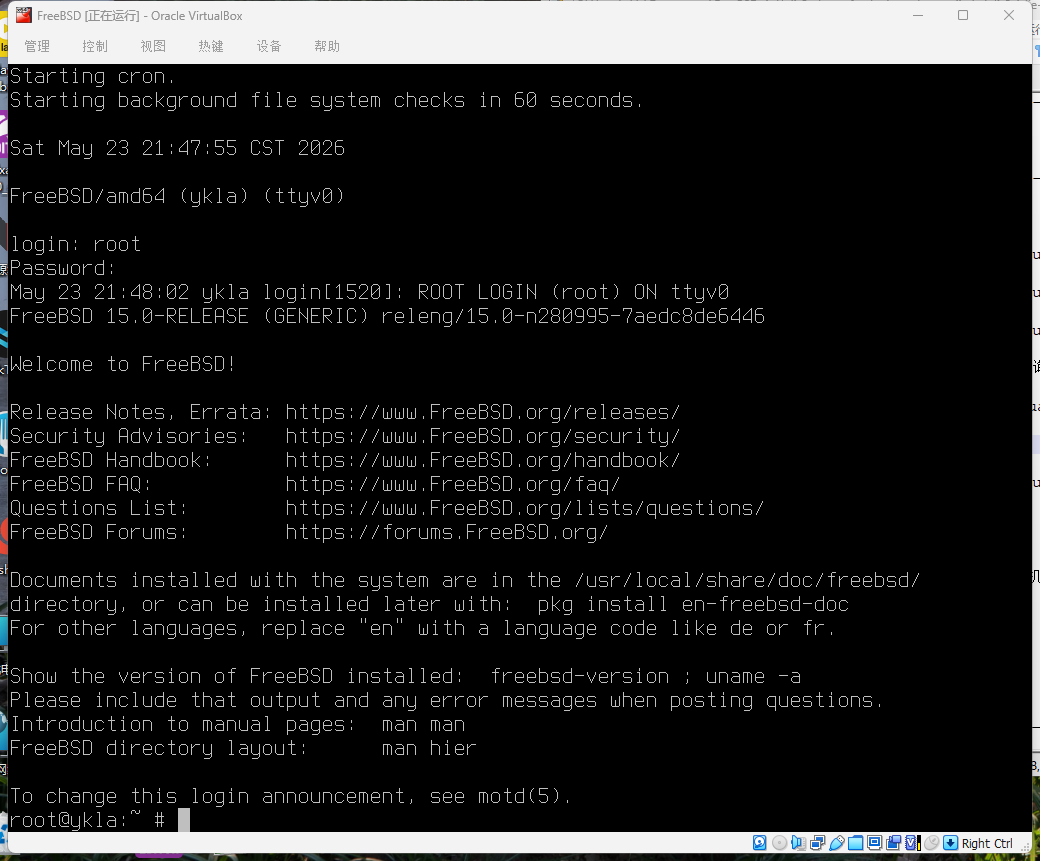FreeBSD 系统界面