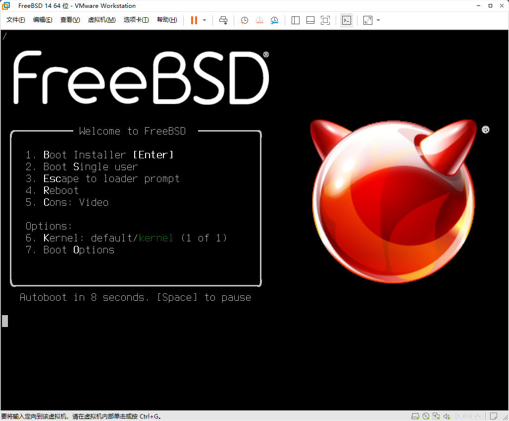 VMware 安装 FreeBSD