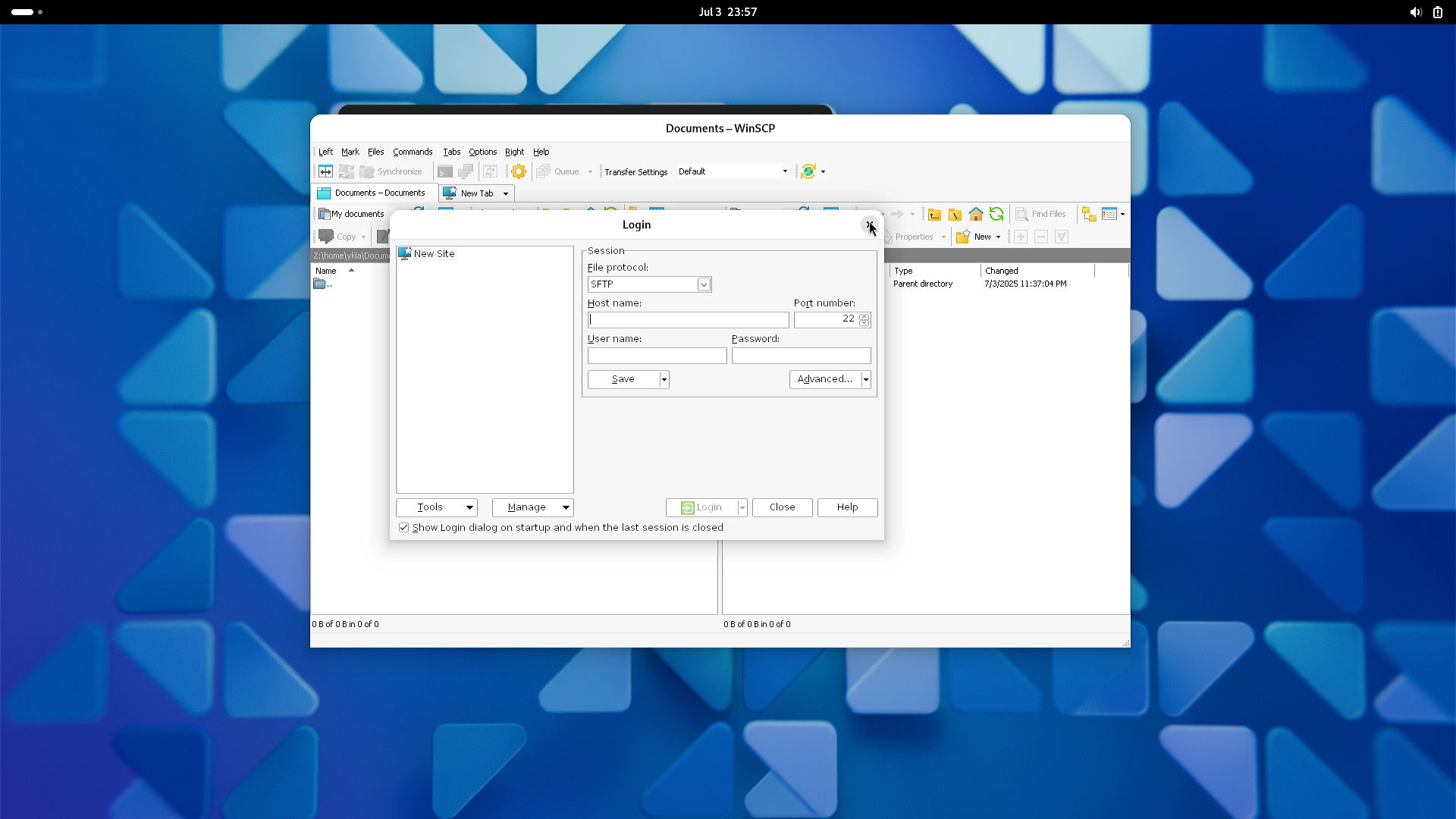 WinSCP 程序界面