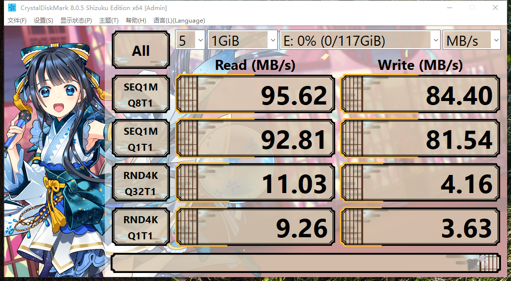 移速 128 GB A2 U3 V30 存储卡速度测试